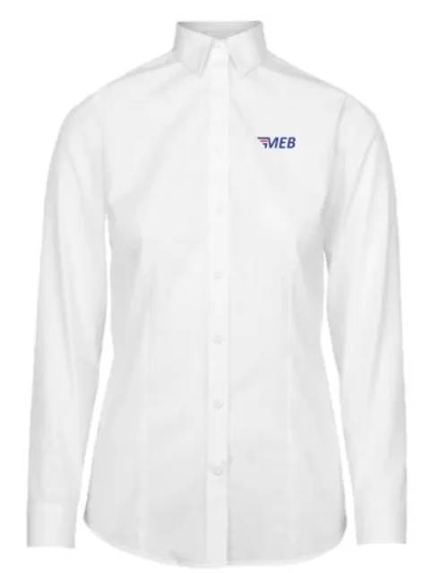 Classic  bluse dame, lang erm, hvit