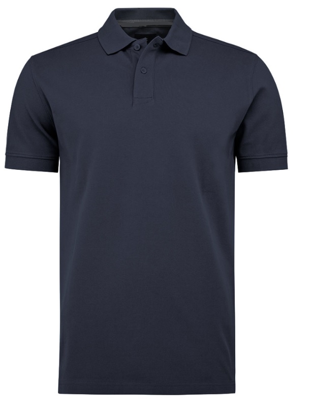 Basic pique, unisex, mørk marine, kort erm